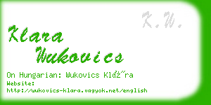 klara wukovics business card